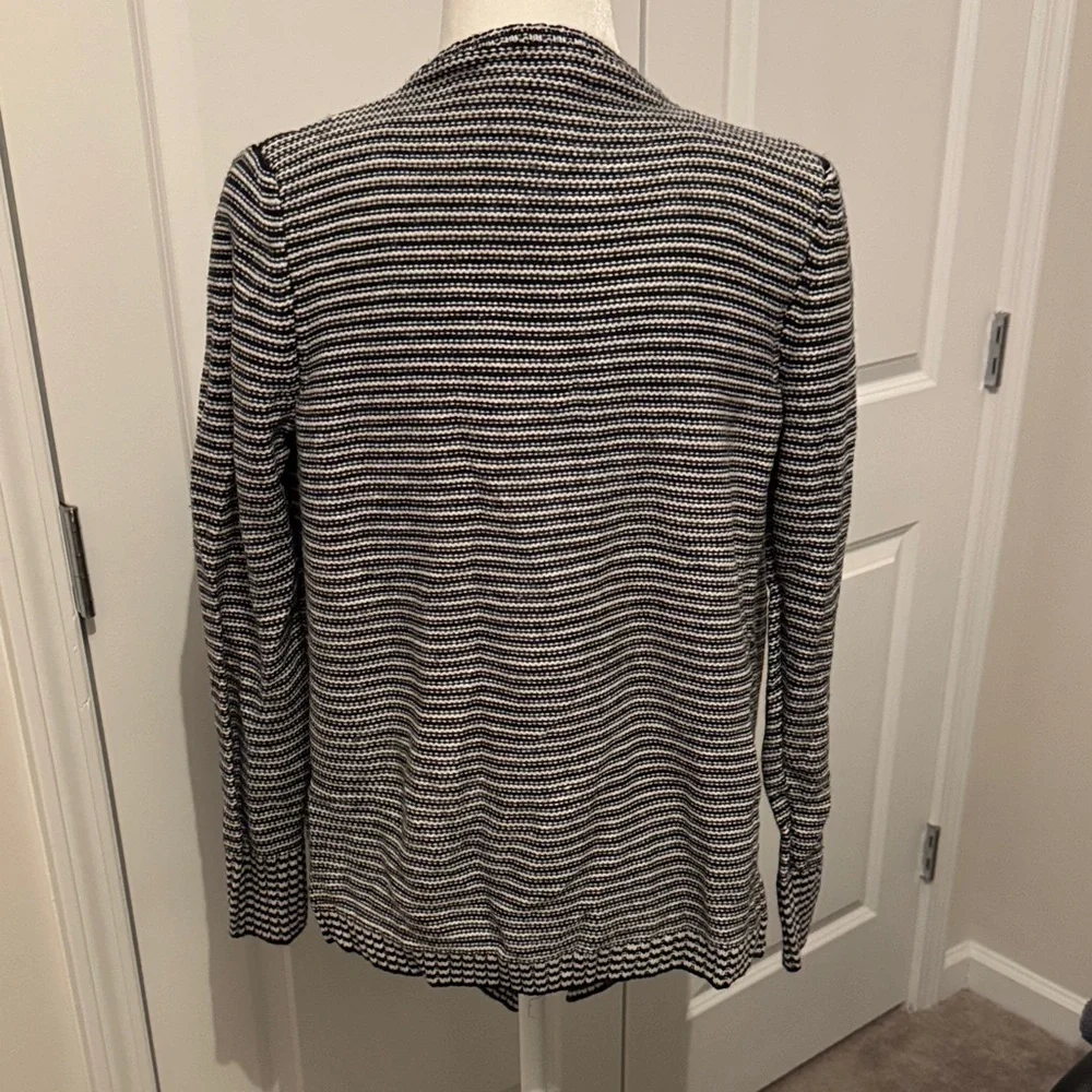 Merona Black and White Striped Cardigan - Picture 3 of 5